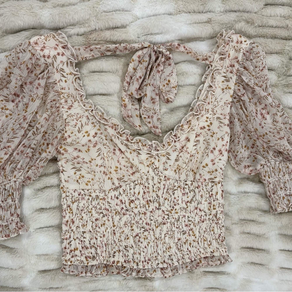 Floral Cream Women's Top